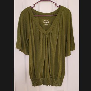 Mudd long oversized green shirt